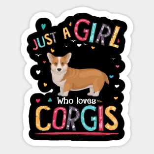 Just A Girl Who Loves Corgi (75) Sticker